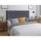 Eleganza Home Elba Steel Plush Single 26 Inch Strutted Headboard