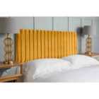 Eleganza Home Oxford 54 Inch Floorstanding Headboard Plush Velvet Small Double Mustard
