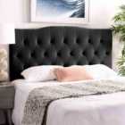 Eleganza Home Emia Black Plush Single 26 Inch Strutted Headboard