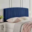 Eleganza Home Reet Blue Plush Small Double 26 Inch Strutted Headboard