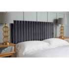 Eleganza Home Oxford 54 Inch Floorstanding Headboard Plush Velvet King Steel