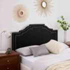 Eleganza Home Enrico Black Plush Single 26 Inch Strutted Headboard