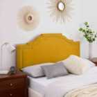 Eleganza Home Enrico Mustard Plush Small Single 26 Inch Strutted Headboard