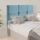 Eleganza Home Jenning 54 Inch Floorstanding Headboard Plush Velvet Double Duck Egg