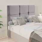 Eleganza Home Jenning 54 Inch Floorstanding Headboard Plush Velvet Single Silver