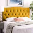 Eleganza Home Emia Mustard Plush Super King 26 Inch Strutted Headboard