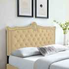 Eleganza Home Lika Cream Plush Small Double 26 Inch Strutted Headboard