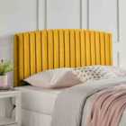 Eleganza Home Reet Mustard Plush Small Double 26 Inch Strutted Headboard