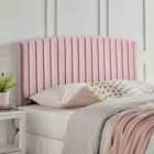Eleganza Home Reet Pink Plush Super King 26 Inch Strutted Headboard