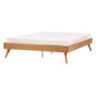 Beliani Bed Without Headboard Berric 140 X 200 Cm Eu Double Natural Ash Wood