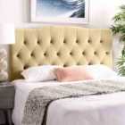 Eleganza Home Emia Cream Plush Super King 26 Inch Strutted Headboard