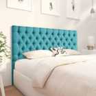 Eleganza Home Merland 54 Inch Floorstanding Headboard Plush Velvet Single Teal