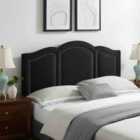 Eleganza Home Makis Black Plush Super King 26 Inch Strutted Headboard