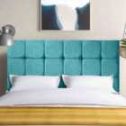 Eleganza Home Lexie 54 Inch Floorstanding Headboard Plush Velvet King Teal