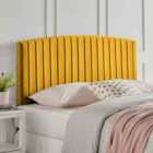 Eleganza Home Reet Mustard Plush Small Single 26 Inch Strutted Headboard