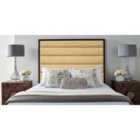 Eleganza Home Leyton 54 Inch Floorstanding Headboard Plush Velvet Double Beige
