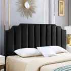 Eleganza Home Rincon Black Plush Double 26 Inch Strutted Headboard