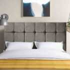 Eleganza Home Lexie 54 Inch Floorstanding Headboard Plush Velvet Super King Grey