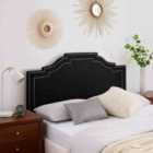 Eleganza Home Enrico Black Plush Super King 26 Inch Strutted Headboard