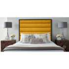 Eleganza Home Leyton 54 Inch Floorstanding Headboard Plush Velvet King Mustard