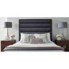 Eleganza Home Leyton 54 Inch Floorstanding Headboard Plush Velvet King Steel