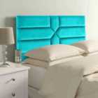 Eleganza Home Newtown 54 Inch Floorstanding Headboard Plush Velvet King Teal