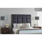 Eleganza Home Newland 54 Inch Floorstanding Headboard Plush Velvet King Steel