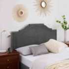 Eleganza Home Enrico Steel Plush Double 26 Inch Strutted Headboard