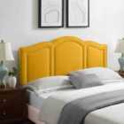 Eleganza Home Makis Mustard Plush Small Single 26 Inch Strutted Headboard