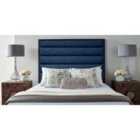 Eleganza Home Leyton 54 Inch Floorstanding Headboard Plush Velvet Super King Blue