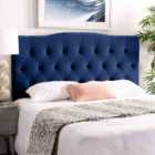 Eleganza Home Emia Blue Plush Super King 26 Inch Strutted Headboard