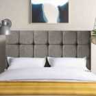 Eleganza Home Lexie 54 Inch Floorstanding Headboard Plush Velvet Small Double Grey