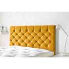 Eleganza Home Westminister 54 Inch Floorstanding Headboard Plush Velvet Super King Mustard