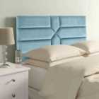 Eleganza Home Newtown 54 Inch Floorstanding Headboard Plush Velvet Super King Duck Egg