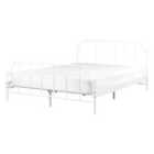 Beliani Bed Metal Mauressac 140 X 200 Cm Eu Double White
