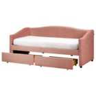 Beliani Daybed With Storage Fabric Vittel 90 X 200 Cm Eu Single Pink