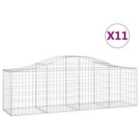 vidaXL Arched Gabion Baskets 11 pcs 200x50x60/80 cm Galvanised Iron