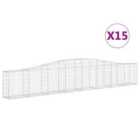vidaXL Arched Gabion Baskets 15 pcs 400x30x60/80 cm Galvanised Iron