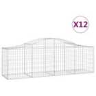 vidaXL Arched Gabion Baskets 12 pcs 200x50x60/80 cm Galvanised Iron