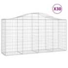 vidaXL Arched Gabion Baskets 30 pcs 200x50x100/120 cm Galvanised Iron