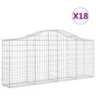 vidaXL Arched Gabion Baskets 18 pcs 200x30x80/100 cm Galvanised Iron
