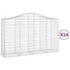 vidaXL Arched Gabion Baskets 14 pcs 200x50x120/140 cm Galvanised Iron