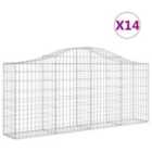 vidaXL Arched Gabion Baskets 14 pcs 200x30x80/100 cm Galvanised Iron