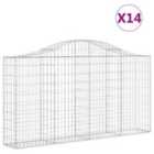 vidaXL Arched Gabion Baskets 14 pcs 200x30x100/120 cm Galvanised Iron