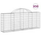 vidaXL Arched Gabion Baskets 50 pcs 200x30x80/100 cm Galvanised Iron