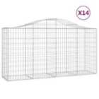 vidaXL Arched Gabion Baskets 14 pcs 200x50x100/120 cm Galvanised Iron
