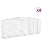 vidaXL Arched Gabion Baskets 4 pcs 400x50x140/160 cm Galvanised Iron