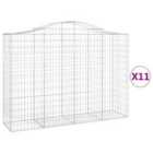 vidaXL Arched Gabion Baskets 11 pcs 200x50x140/160 cm Galvanised Iron