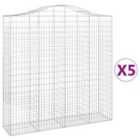 vidaXL Arched Gabion Baskets 5 pcs 200x50x200/220 cm Galvanised Iron