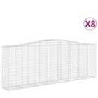 vidaXL Arched Gabion Baskets 8 pcs 400x50x140/160 cm Galvanised Iron